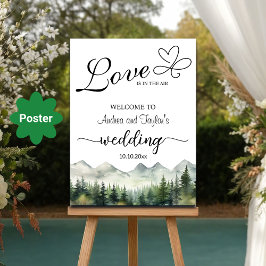 Love is in the Air Elegant Wedding Welcome Poster