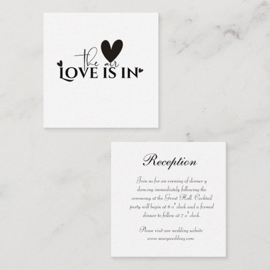 love is in the air informatiekaartje (Voorkant / Achterkant)