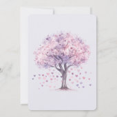 Love is in the air Lavender Hearts Tree Wedding Kaart (Achterkant)