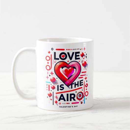 "Love Is In The Air | Moderne Valentijnsdag Koffiemok (Links)