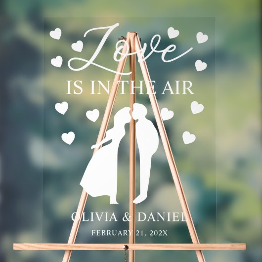 Love is in the Air Personalized Wedding Acryl Bord (Neutraal)