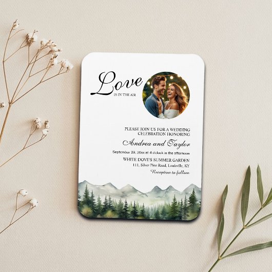 Love is in the air Photo Wedding Invitation Magneet