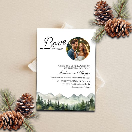 Love is in the air Photo Wedding Kaart