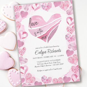 Love is in the Air Pink Love Hearts Bridal Shower Kaart