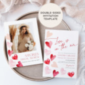 Love is in the Air Valentine Hearts Bridal Shower Kaart