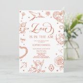 Love Is In The Air Valentine's Day Bridal Shower Kaart (Staand voorkant)