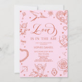 Love Is In The Air Valentine's Day Bridal Shower Kaart (Voorkant)