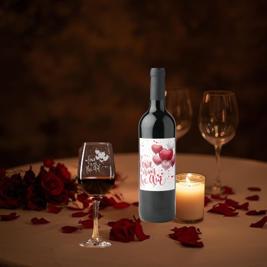 Love Is In The Air Wine Label Set Wijn Etiket