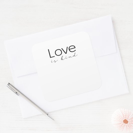 Love Is Kind Christian Scripture Love Is Patient I Vierkante Sticker (Envelop)