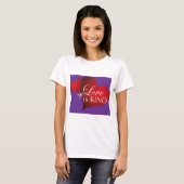 Love is Kind--Red Hearts Purple--White W T-Shirt (Voorkant volledig)