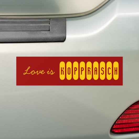 Love is Kopprasch Bumpersticker (Op auto)