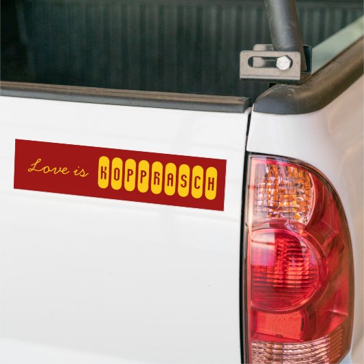 Love is Kopprasch Bumpersticker (Op Truck)