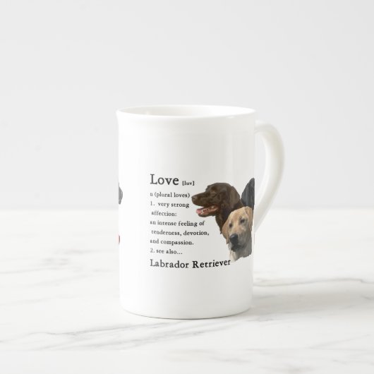 Love is Labrador Retriever Gifts Porselein Kop (Voorkant rechts)