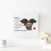 Love is Labrador Retriever Gifts Vierkante Klok (Huis)