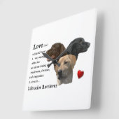Love is Labrador Retriever Gifts Vierkante Klok (Hoek)