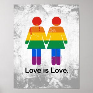 LOVE IS LAGE LESBIAANSE KOPEL POSTER
