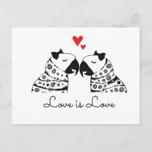 Love is Lesbian Parrots Briefkaart