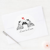 Love is Lesbian Parrots Ronde Sticker (Envelop)
