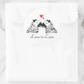 Love is Lesbian Parrots Ronde Sticker (Tas)