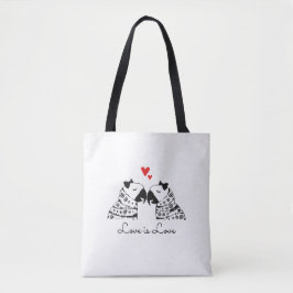 Love is Lesbian Parrots Tote Bag
