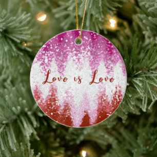 Love is Lesbian Pride Flag Colors LGBT Keramisch Ornament