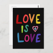 LOVE IS LIEFDE kleurrijke regenboog Briefkaart (Voorkant / Achterkant)