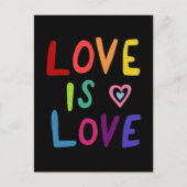 LOVE IS LIEFDE kleurrijke regenboog Briefkaart (Voorkant)