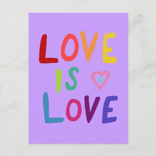 LOVE IS LIEFDE kleurrijke regenboog Briefkaart (Voorkant)
