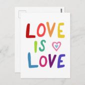 LOVE IS LIEFDE kleurrijke regenboog Briefkaart (Voorkant / Achterkant)