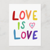 LOVE IS LIEFDE kleurrijke regenboog Briefkaart (Voorkant)