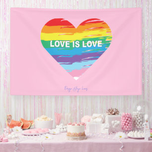 LOVE is Liefde LGBTQIA Regenboogvlag, Pride Letter Spandoek