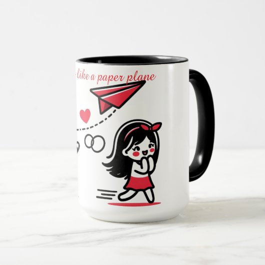 Love is like a paper plane mok (Voorkant rechts)