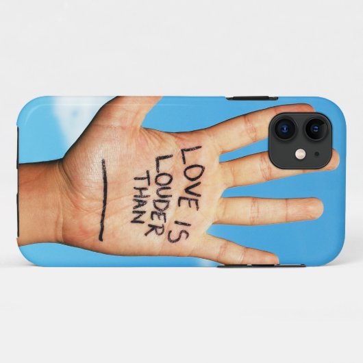 Love is Louder Hand Phone Case (Achterkant (horizontaal))