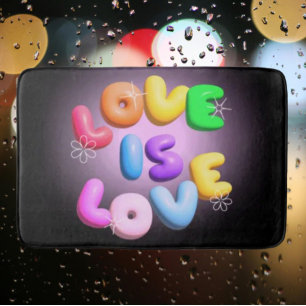 Love Is Love 3D Regenboog Pride Badmat