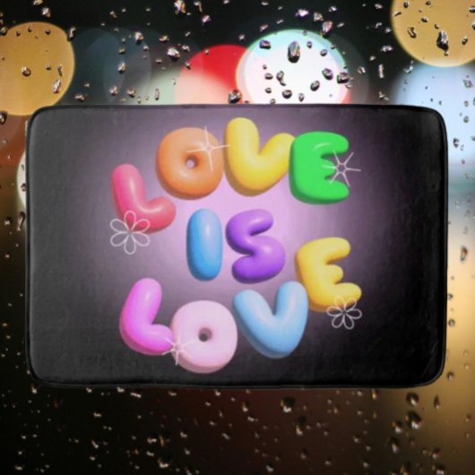 Love Is Love 3D Regenboog Pride Badmat