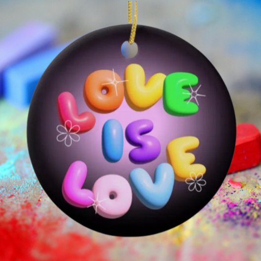 Love Is Love 3D Regenboog Pride Ornament