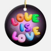 Love Is Love 3D Regenboog Pride Ornament (Achterkant)
