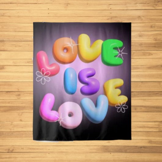 Love Is Love 3D Regenboog Pride Wandkleed