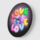 Love Is Love 3D Regenboog Pride Wandklok (Hoek)