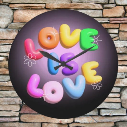 Love Is Love 3D Regenboog Pride Wandklok