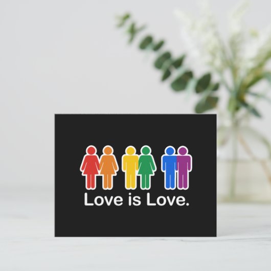 LOVE IS LOVE BASIC BRIEFKAART (Staand voorkant)