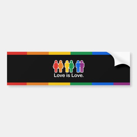 LOVE IS LOVE BASIC BUMPERSTICKER (Voorkant)