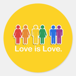 LOVE IS LOVE BASIC RONDE STICKER