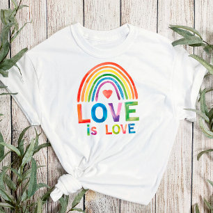 "Love is Love" Bright Color Rainbow Gay Pride Post T-shirt