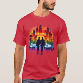 Love is Love Celebrate Pride and Diversity retro T-shirt