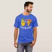 Love Is Love Cute Pizza And Pineapple friends T-shirt (Voorkant volledig)