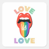 Love is love Fun Cool LGBTQ Pride Month Vierkante Sticker (Voorkant)