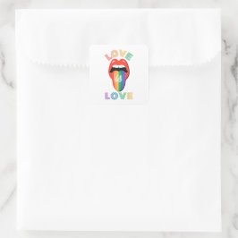 Love is love Fun Cool LGBTQ Pride Month Vierkante Sticker