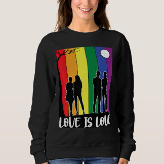 love is love gay and lesbian couple in front of ra trui