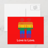 LOVE IS LOVE GAY COUPLE BRIEFKAART (Voorkant / Achterkant)